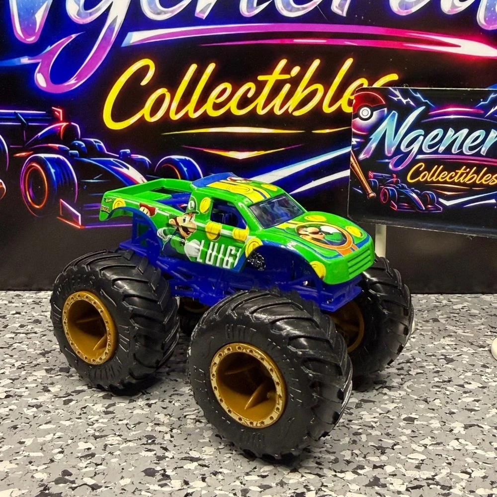 Hot Wheels Monster Jam Luigi Super Mario Green Monster Truck 1:64 Diecast 2014